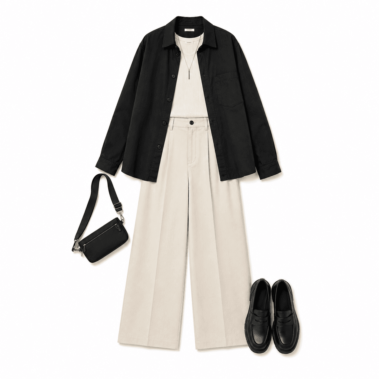 Three looks with the same basics